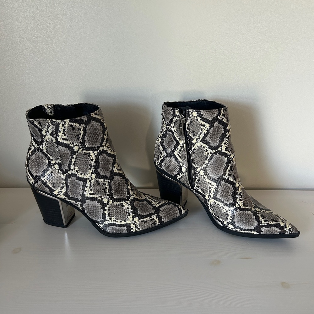 Circus by Sam Edelman Snake Print Ankle Boots - Size 8
